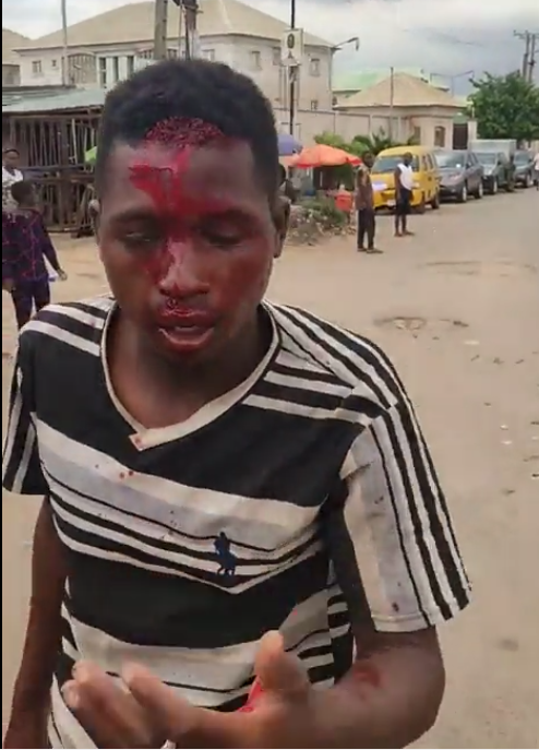 Police Officers brutalized a Motorcyclist, popularly called Okada man, and left with his motorcycle (okada) in Lagos State. 