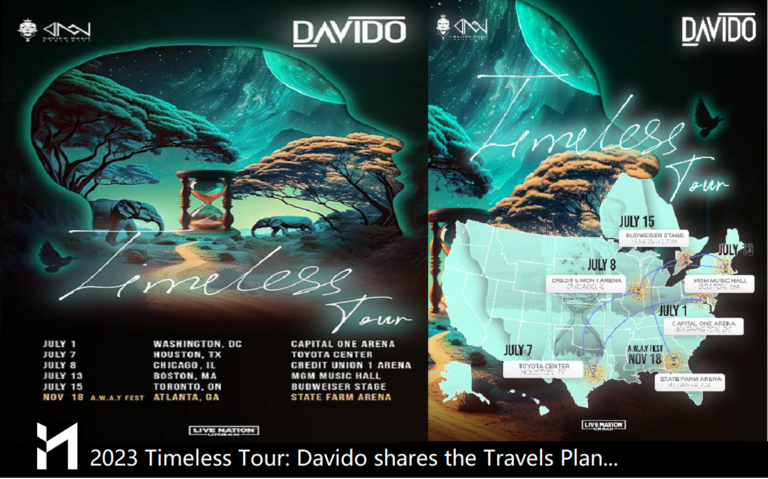2023 Timeless Tour: David Adeleke, popularly known as Davido, shares his travels plan from July 2023 upward via his Twitter handle @davido.