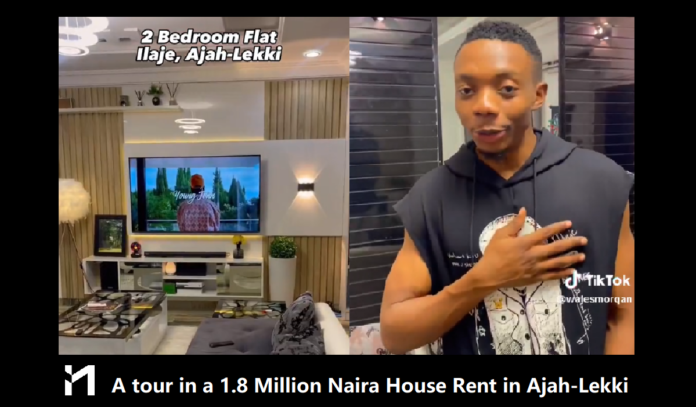 Check out a 1.8 Million Naira Apartment in Ilaje, Ajah-Lekki Lagos. A quick look into 1.8m per year apartment shared on Tiktok by WalesMorgan.