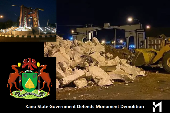Kano State government defends the demolition of the monument building, saying the demolition was done in the public's interest.