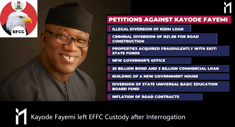 Kayode Fayemi, the former governor of Ekiti State, has left Ilorin, the zonal office of the Economic and Financial Crime Commission (EFCC)