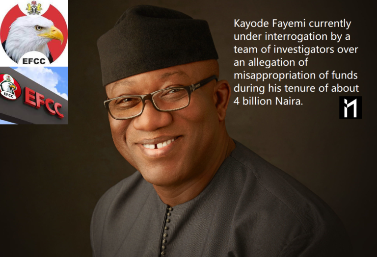 Kayode Fayemi, the former Governor of Ekiti State, is with the Economic and Financial Crime Commission (EFCC).