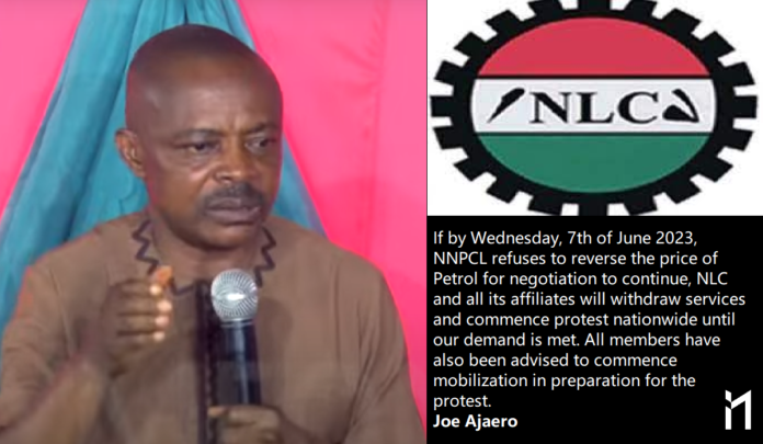 NLC Threatens to embark on an indefinite strike (industrial action) if the price of petrol is not returned to the initial price.