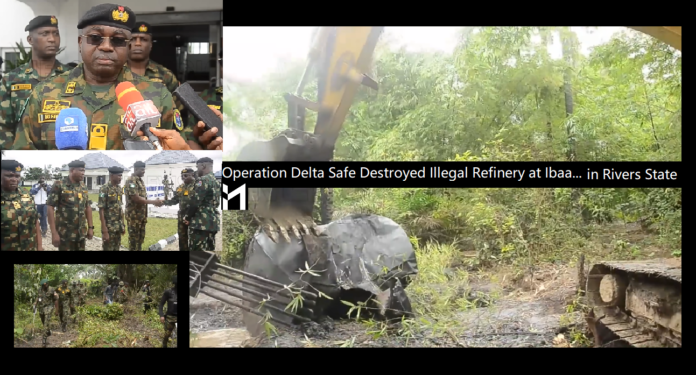 Operation Delta Safe (OpDS) has destroyed an illegal refinery at Ibaa, Rivers State. Rear Adm. Olusegun Ferreira confirmed this.