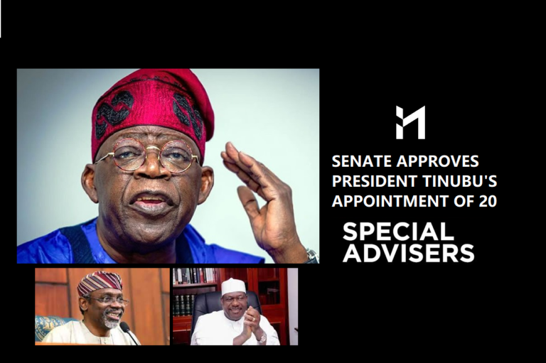 The Senate has just approved the request of President Bola Tinubu to appoint 20 Special Advisers after reading the letter from President.