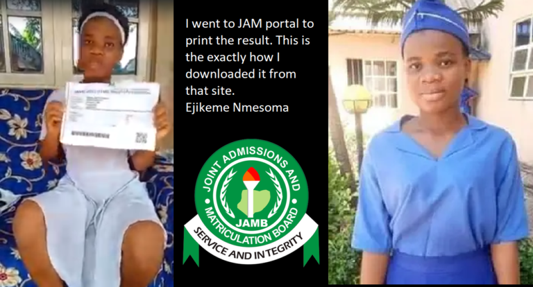Ejikeme Nmesoma Defends her JAMB Result in a Video Clip